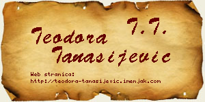 Teodora Tanasijević vizit kartica
